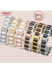 ceramic bracelet in stainless steel watchband 12 13 14 15 16 17 18 20 22mm watch strap women man fashion wrist band