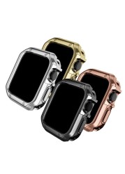 ووتش غطاء ل أبل ووتش غطاء حالة 7 6 SE 5 4 41 مللي متر 45 مللي متر لينة واضحة TPU واقي للشاشة ل iWatch 7 6 4 3 44 مللي متر 40 مللي متر