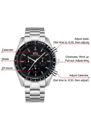 Orologio Uomo Multifunction Chronograph Automatic Watches Men 2022 Luxury Brand Watch Men Mechanical Wristwatches Steel Clock