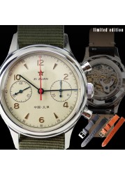 Seagull movement 1963 chronograph men's watch 38mm pilot st1901 mechanical sapphire men's watches 40mm montre homme military