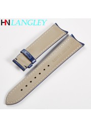 High Quality Geunine Leather Watch Band Straps Bracket End 19mm 20mm 21mm 22m Wristband Curved End Adapter Charm Watch Band