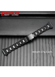 For Casio G-SHOCK DW-5600 DW6900 DW9600 GW-M5610 Black Plastic Strap Stainless Steel Buckle Men Bracelet Band Watch Accessories