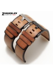 Genuine Quality Retro Genuine Leather Watchband Men For DZ4343 DZ4323 DZ7406 Watch Strap Vintage Italian Leather 22mm 24mm 26mm