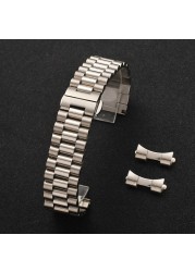 Solid Stainless Steel Watch Band 12mm 13 14 16 17 18mm 19 20mm 21 22mm Replacement Watch Strap 3 Rows Wristband Bracelet w/Tools