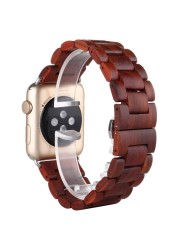 Wooden Watch Strap For Apple Watch Series 6 5 SE 4 3 Band 44mm 38mm 42mm Bracelet Iwatch 5 40mm Strap Wristband Band Accessories