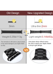 حزام معدني ل سوار ساعة يد آبل 45 مللي متر 44 مللي متر 40 مللي متر سلسلة 7654 SE الفولاذ المقاوم للصدأ رقيقة جدا قطعة واحدة tband ل iwatch 3 42 مللي متر 38 مللي متر