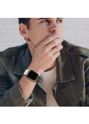 المعادن حزام مطاط ل أبل ووتش 7 41 مللي متر 45 مللي متر 6 5 4 SE 40 مللي متر 44 مللي متر الفاخرة smart watch حزام اكسسوارات ل iwatch 3 2 38 مللي متر 42 مللي متر