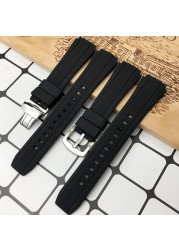 25mm*20mm Rubber Watchband Replacement for Edifice Series EF-552 Waterproof Sport Watch Strap Silicone Steel Clasp Free Tools