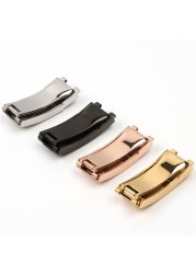 9mm Stainless Steel Folding Glide Buckle Lock Fit For Rolex Submariners Oysterflex Daytona GMT Watch Band Strap Deploying Clasp