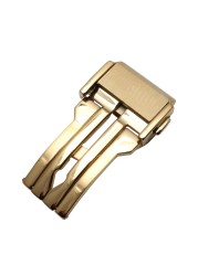 Hot selling high quality sawing buckle 18mm 20mm 22mm 24mm stainless steel folding clasp black silver gold rose gold colors