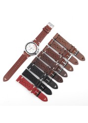 Onthelevel Leather Watch Strap 18mm 20mm 22mm 24mm Durable Coffee Brown Color Watch Band Quick Release Watch Straps Replacement