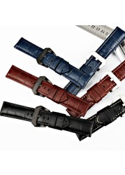 MAIKES Quality Genuine Leather Watch Strap 22mm 24mm 26mm Fashion Blue Watch Accessories Watchband for Panerai Watch Band