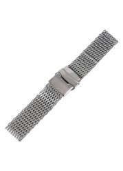 18/20/22mm Watchband Luxury Cool Watches Mesh Stainless Steel Bracelet Silver Wristwatch Band Strap Replacement + 2 Spring Bars