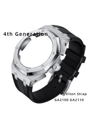 GA2100 GA2110 Casioak Metal Case with Rubber Strap Watch Crown with Screw Tools Adjustment Accessories