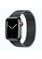 Link Bracelet for Apple Watch Series 7 45mm 41mm Stainless Steel Bracelet Wristband for iWatch 6 5 4 SE 3 44mm 40mm 42mm 38mm