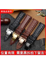 Crocodile crocodile leather strap for Longines Master Omega men and women butterfly clasp watchband 12 14 16 18 20 22 24mm