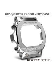 XAOZU Watchbands and Bezel for GX56BB GXW-56 Metal Strap Pro Style Case Frame with Tools 316 Stainless Steel Black Silver Gold