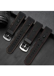 Men's and Women's Silicone Watch Straps, Water Resistant, Flat, Handmade, Rubber, Pin Buckle, Fashion, Comfortable, 18, 20, 22, 24mm