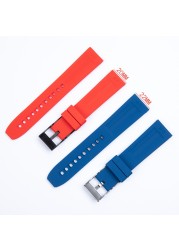 Silicone Watches Rubber Soft Band 20mm 22mm 24mm Watchband for Breitling Strap navitimer Avenger Superocean Logo Strap