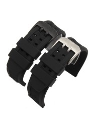 Silicone Watch Band, 23mm, Water Resistant, Black, for Luminox 7251, 3050, 3051, 6402