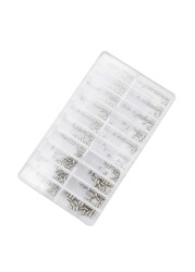 500pcs/box Watch Crown Tube Kit Box, Stainless Steel Assortment Watch Crown Tube Repalcement Parts for Watchmakers