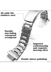 Solid Stainless Steel Watch Band Case For Casio G-shock DW5600 G5600E GW/DW5000 DW5035 Metallic Bracelet Accessories WithTool