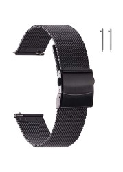 Stainless steel mesh watch band for men women, quick release mesh watch straps 16mm 18mm 19mm 20mm 21mm 22mm