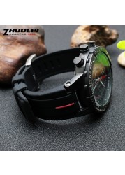 High Quantity Rubber Watchband For Timex WATCHT2N720 T2N721 TW2T76300 Black Waterproof Silicone Sport Strap 28*16mm