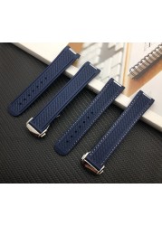 New 20mm Watchband Curved End Silicone Rubber Watch Band with Metal for Omega Watch Band Seamaster 300 Aqua Terra AT150 8900 Tools