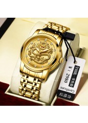 QINGXIYA Men Watch Stainless Steel Luxury Brand Watch Gold Quartz Watch Waterproof Luminous Sport Wristwatches Relogio Masculino