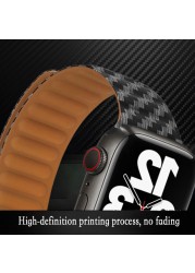 Magnetic Loop Strap for Apple Watch Band 45mm 44mm 40mm 41mm 42mm 38mm Carbon Fiber Pattern Bracelet iWatch Series 3 5 4 SE 6 7