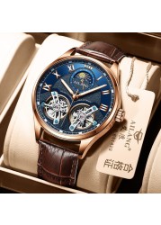 Ailang original master top brand men watch high quality 2019 latest design double tourbillon watch men swiss automatic hollow mechanical watch sport fashion trend casual business waterproof luminous watch