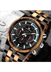 KUNHUANG Zebra Wood Men's Watch Luxury Brand Quartz Wrist Watches Wooden Gift Box Man Fashion Watch Dropshipping Herrenuhr