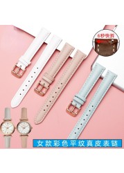 المرأة جلد طبيعي WatchBands ل كاسيو الأحفوري حزام (استيك) ساعة فولي فولي الأولى طبقة جلدية حزام ساعة اليد 12 مللي متر 14 مللي متر 16 مللي متر