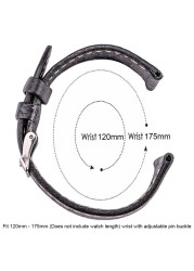 Genuine Leather Watch Band Strap Black Brown 22mm 24mm Strap Women Men Soft Thin Cowhide Watchband Bracelet With Pin Buckle