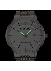 Luxury Brand Male Calendar Quartz Watch Men Business Watches Luminous Stainless Steel Waterproof Clock Relogio Masculino