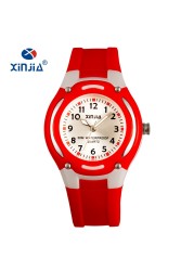 XINJIA Children Quartz Watch Lady Casual Watches Fashion Ladies Wristwatches Jelly Watch Kids Girls Students Sports Wristwatches