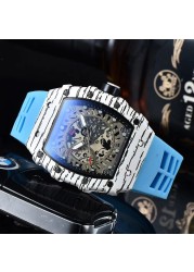 New 3 Pin Quartz Watch Transparent Bezel Men Automatic Watch Men Designer Wristwatches Waterproof Reloj Hombre