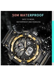 Sport Watch Men Military Watch Fashion White Watch 50M Waterproof Luminous Hands Digital Wristwatches 8045 Men's Quartz Watches