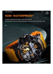 Sport Watch Men Watches Waterproof Alarm Clock Auto Date LED Digital reloj hombre 8036 Military Watches Quartz Wristwatches