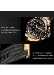 Fashion Men's Watch Sport Watch 50M Waterproof Wristwatches LED Digital Auto Date Stopwatch Alarms 8033 Casual Men's Watches