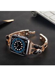 Bling Butterfly Bracelet For Apple Watch 7 Band SE Series 6 5 4 45mm 41mm 44mm 40mm Stainless Steel Strap For iWatch 3 42mm 38mm