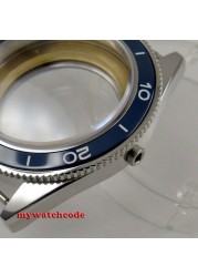 41mm Blue Ceramic Bezel Watch Case Blue Dial Hand Fit ETA 2836 NH35A NH36A Miyota 8215 821 Amomation