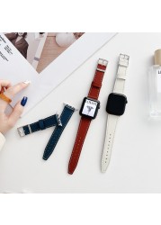 Leather Strap for Apple Watch Band 7 45mm 41mm Soft Sport Band Wristband for iWatch 6 5 4 3 SE 44mm 42mm 40mm Band Coeera