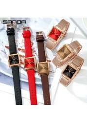 SANDA 2022 Top Brand Women Quartz Watches Simple Style Ladies Quartz Wristwatch Fashion Waterproof Watch Relogio Feminino