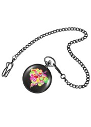 Black Case Vintage Accept Free Custom Men Women Quartz Chain Pocket Watch Flower Style Classic Neutral Watches for Wife