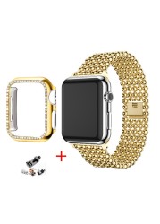 Women Stainless Steel Bracelet for Apple Watch Series 543 42mm 38mm Strap for iwatch 7 6 SE 5 40 44mm 41 45mm Luxury Ladies Bracelet