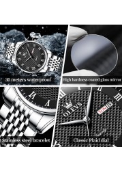 OLEVS Luxury Brand Watch Men Waterproof Stainless Steel Date Clock Sport Fashion Quartz Wrist Watches Relogio Masculino