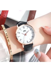 Ladies Watch Korean Fashion Trend Strap Quartz Watch, Punk Style Waterproof Luminous Luxury Leather Watch Accessories Women Gifts