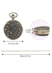 2022 New Men's Bronze Leisure Chain Pocket Watch Flower and Grass Carving Style Retro Nostalgic Watches Graduation Gift